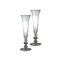 Crafted Creations Set of 2 Clear Embossed Dots Champagne Flute Glasses 10"